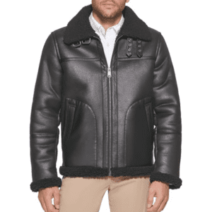 Faux Shearling Aviator Jacket