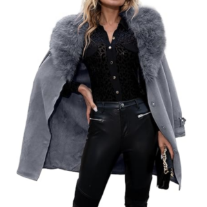 Women fur leather jacket