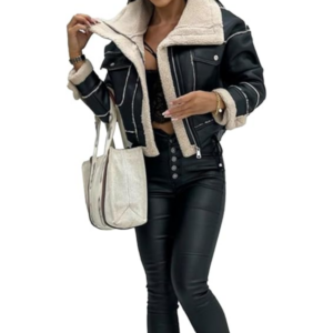 Moto bomber fur jacket